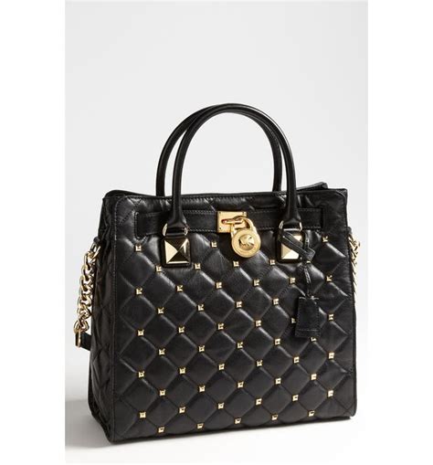 michael kors hamilton charcoal tote|Michael Kors Hamilton studded tote.